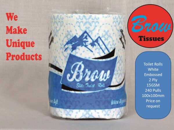 Brow Blue Design Embossing Toilet Rolls - Image 3